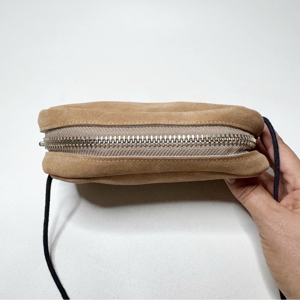 Maria Jobse Suede Pouch Shoulder Bag Crossbody Tan Minimalist Quiet Luxury Chic - Picture 8 of 12